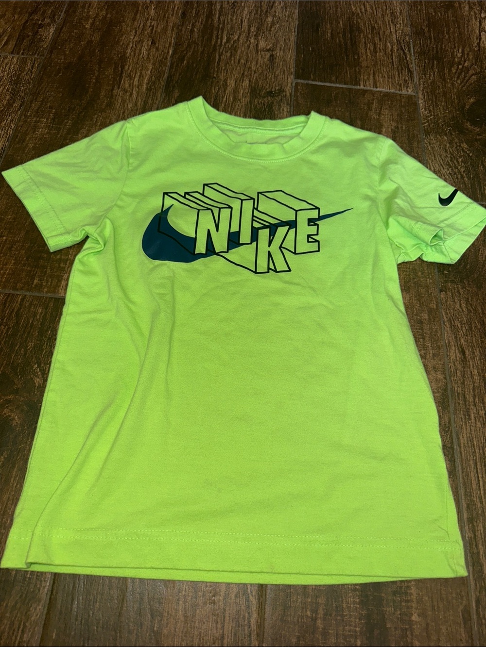 Nike Lime Green Short-Sleeve Logo Tee youth size 7